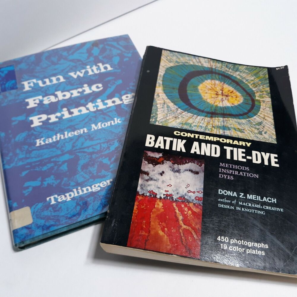 Lot of 2 Fabric Design Books Batik Tie Dye Printing Clothing Textile Design